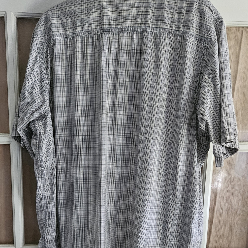 WRANGLER Button Down Casual Shirt Wrangler Gray Plaid Men's Shirt - Picture 2 of 11